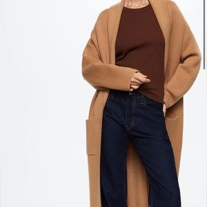 Never Worn Mango Oversized Knitted Coat with Pockets